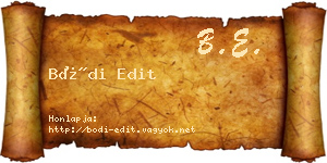 Bódi Edit névjegykártya